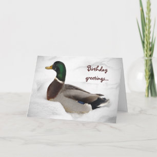 Ente im Schnee-Geburtstag Karte