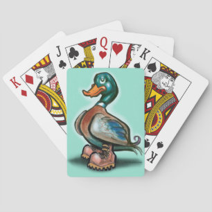 Ente in Arbeitsstiefeln Spielkarten