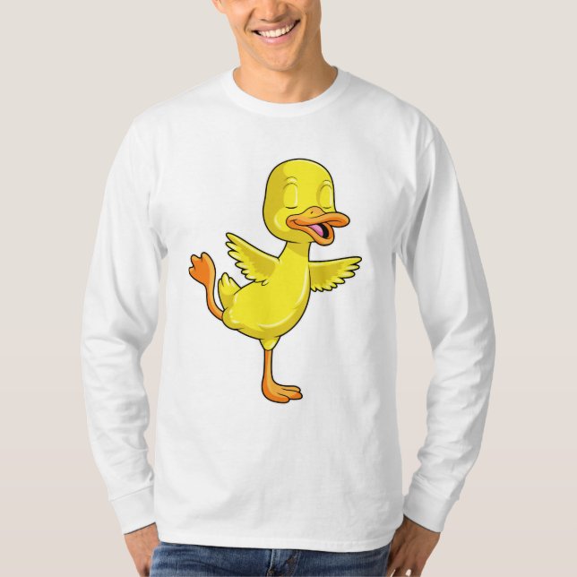 Ente in der Yoga-Fitness auf einem Leg T-Shirt (Vorderseite)