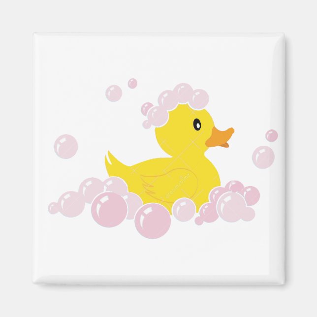 Ente in rosa Blasen Magnet (Vorne)