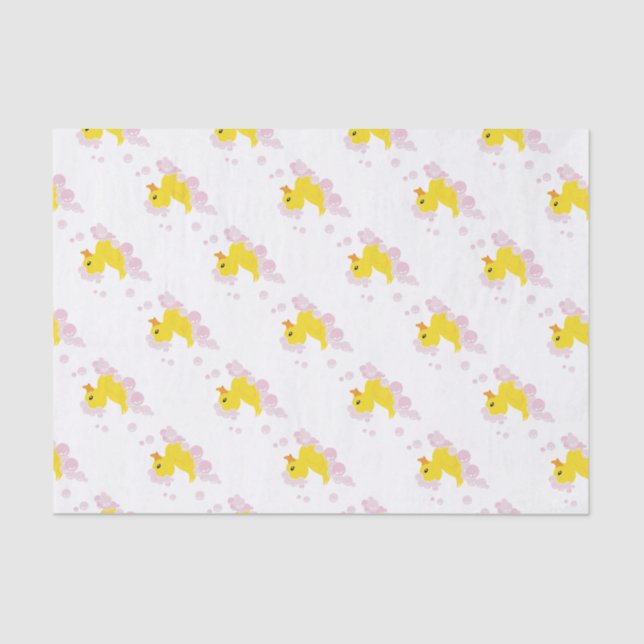Ente in rosa Blasen Seidenpapier (Vorderseite)