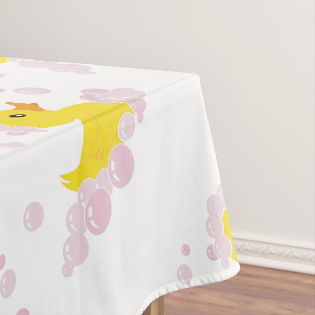 Ente in rosa Blasen Tischdecke (Beispiel)