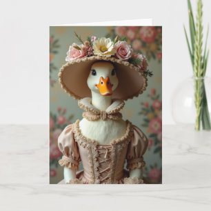Ente in rosa Kleid Fantasie Karte