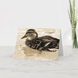 Ente in Sepia Karte