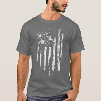 Ente Jagd amerikanische Flagge Wasservögel Gänsege T-Shirt