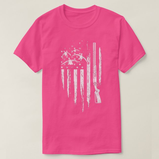 Ente Jagd amerikanische Flagge Wasservögel Gänsege T-Shirt (Design vorne)