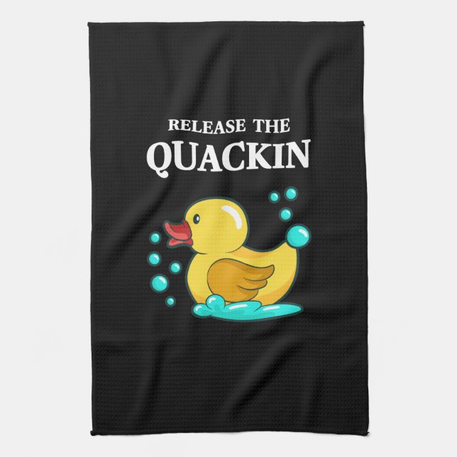 Ente - lasst das Quackin los Geschirrtuch (Vertikal)