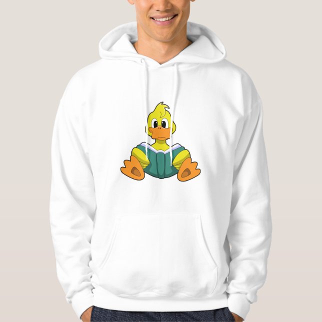 Ente mit Buch Hoodie (Vorderseite)