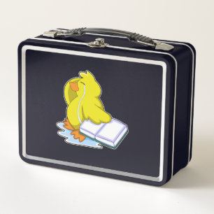 Ente mit Buch Metall Brotdose