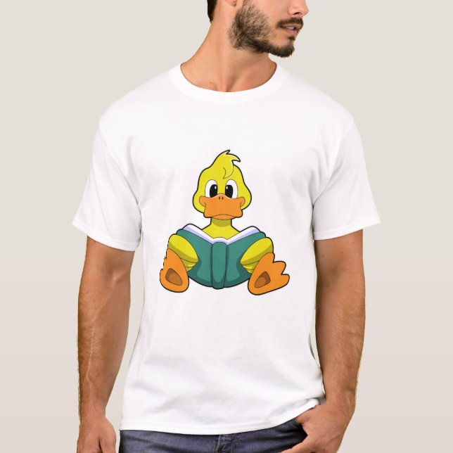 Ente mit Buch T-Shirt (Vorderseite)