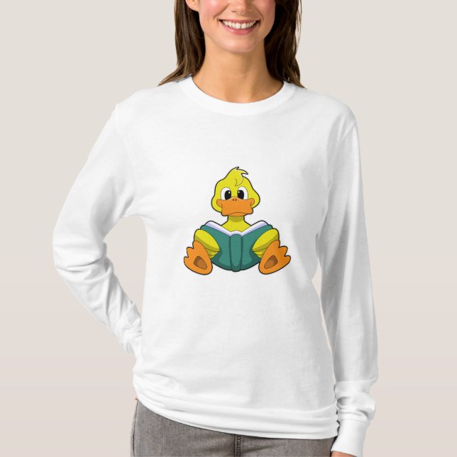 Ente mit Buch T-Shirt (Vorderseite)