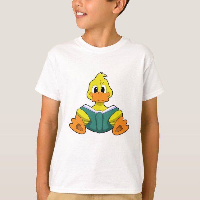 Ente mit Buch T-Shirt (Vorderseite)