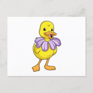 Ente mit Daisy Postkarte