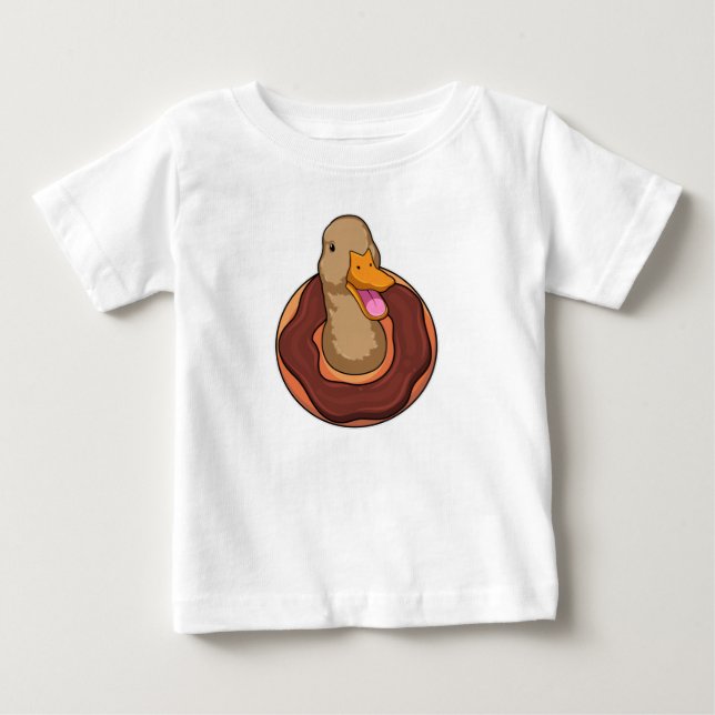 Ente mit Donut Baby T-shirt (Vorderseite)