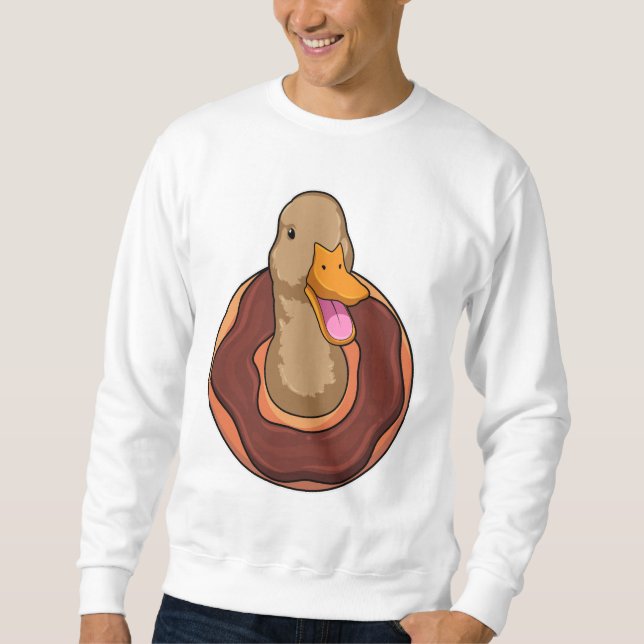 Ente mit Donut Sweatshirt (Vorderseite)