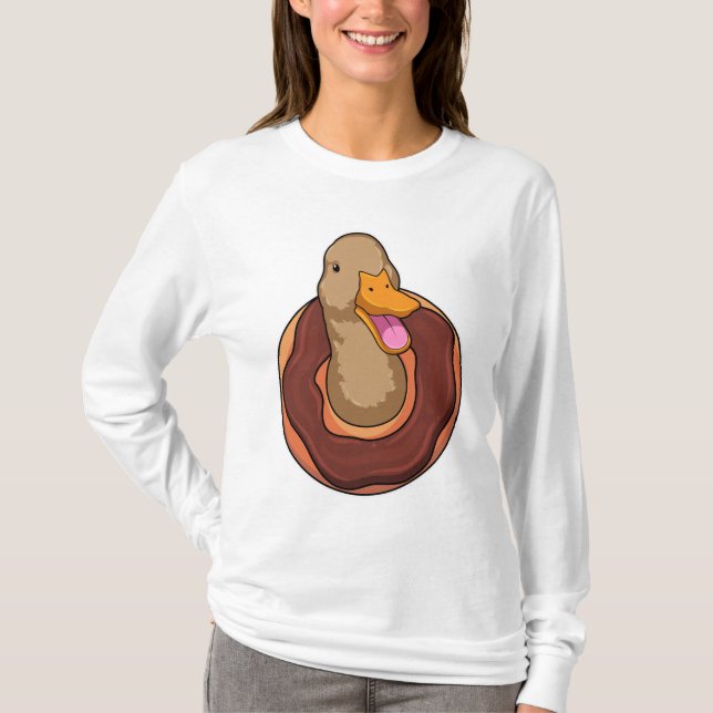 Ente mit Donut T-Shirt (Vorderseite)