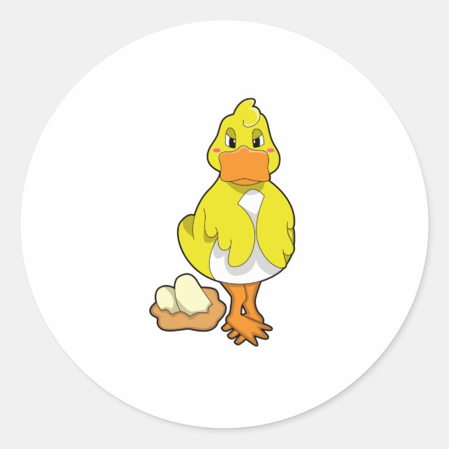 Ente mit Eiern Runder Aufkleber (Vorderseite)