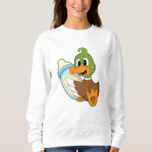 Ente mit Flasche Milch Sweatshirt