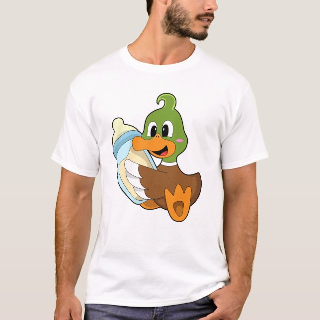 Ente mit Flasche Milch T-Shirt (Vorderseite)