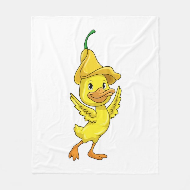 Ente mit gelber Glockenkappe Fleecedecke (Vorderseite)