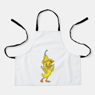Ente mit gelber Glockenkappe Schürze