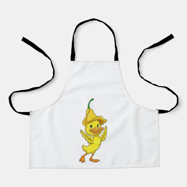 Ente mit gelber Glockenkappe Schürze (Vorderseite)