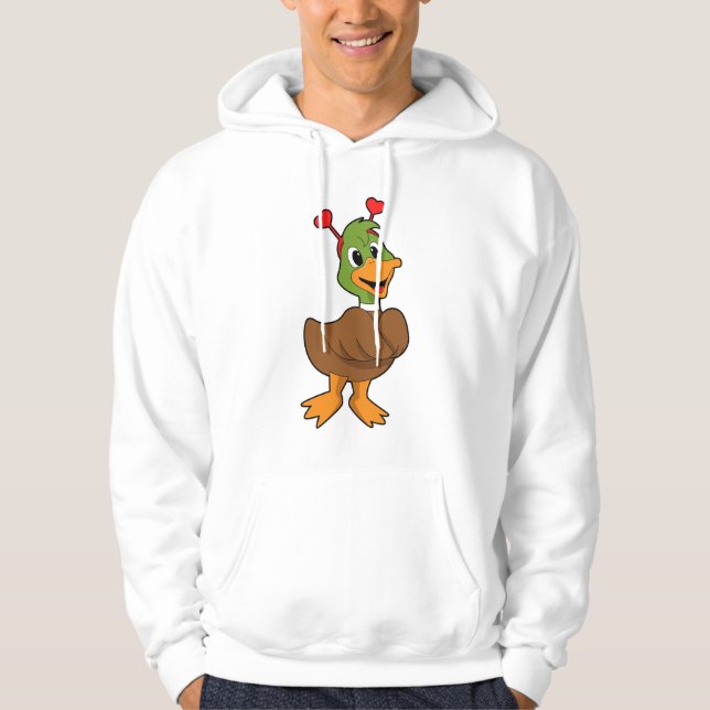 Ente mit Heart-Headband Hoodie (Vorderseite)