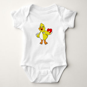 Ente mit Herz Baby Strampler