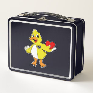 Ente mit Herz Metall Brotdose