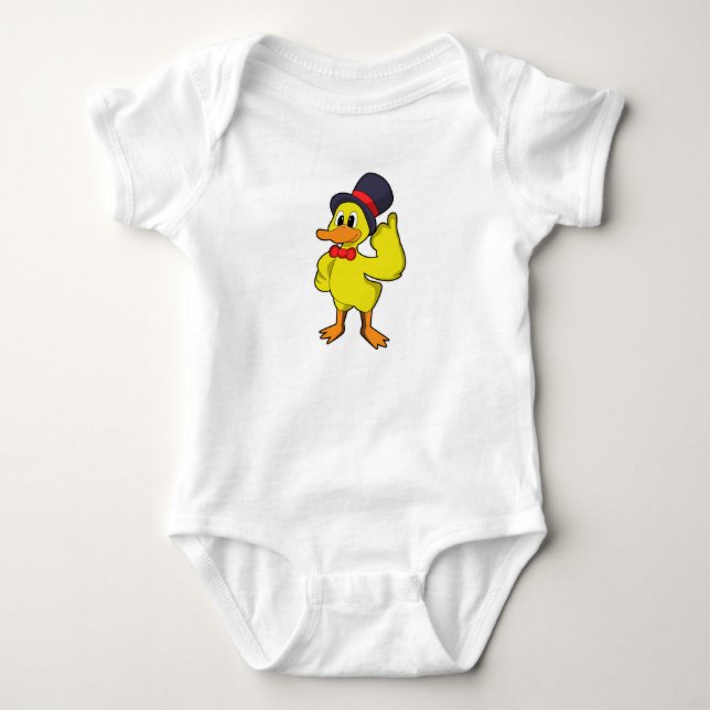 Ente mit Hut Baby Strampler (Vorderseite)