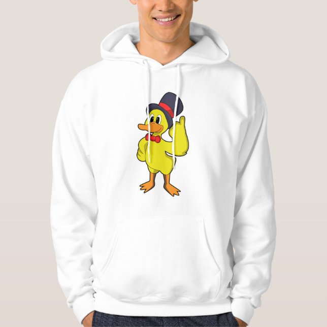 Ente mit Hut Hoodie (Vorderseite)