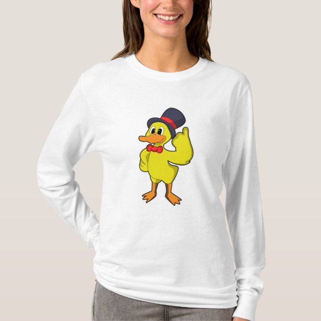 Ente mit Hut T-Shirt (Vorderseite)