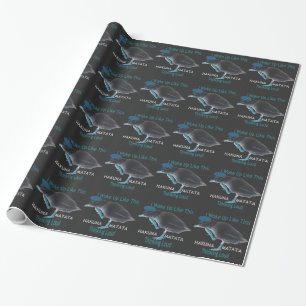 Ente mit Ich bin so aufgewacht & Hakuna Matata Tex Geschenkpapier