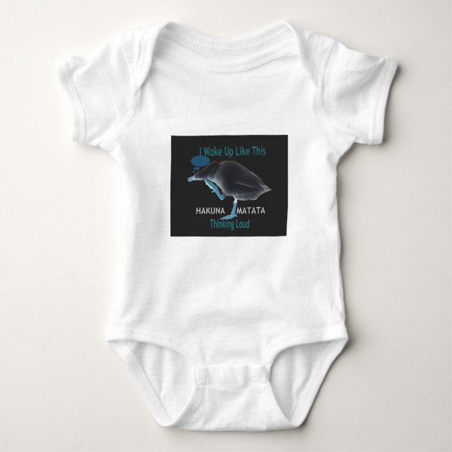 Ente mit mir Weckte so auf und Hakuna Matata Text Baby Strampler (Vorderseite)