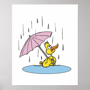 Ente mit Regenschirm Poster