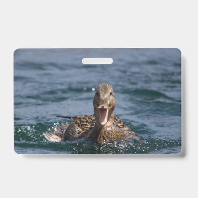 Ente mit Schnabel offen Ausweis (Vorderseite)