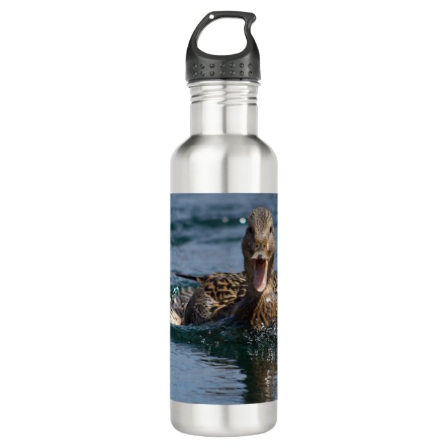 Ente mit Schnabel offen Edelstahlflasche (Vorderseite)