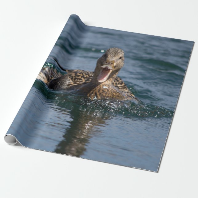 Ente mit Schnabel offen Geschenkpapier (Ungerollt)