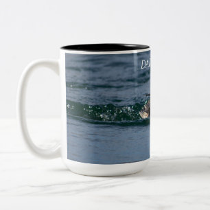 Ente mit Schnabel offen Zweifarbige Tasse