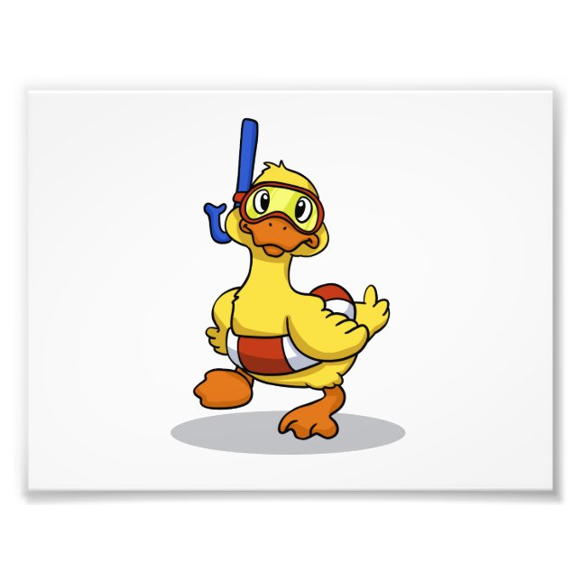 Ente mit Schnorchelmaske | Farbe wählen Fotodruck (Vorne)