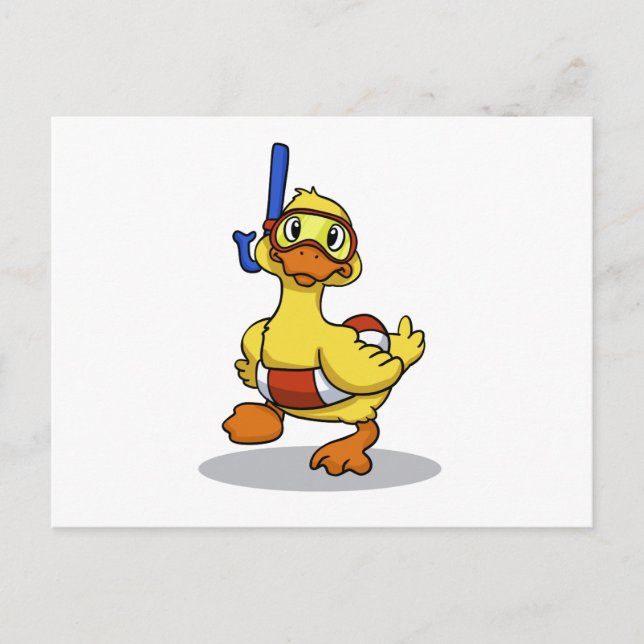 Ente mit Schnorchelmaske | Farbe wählen Postkarte (Vorderseite)
