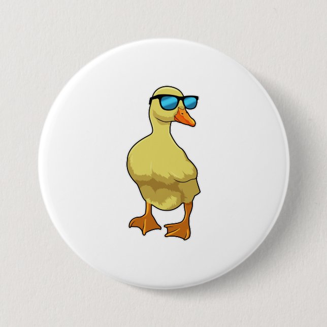 Ente mit Sonnenbrille Button (Vorderseite)