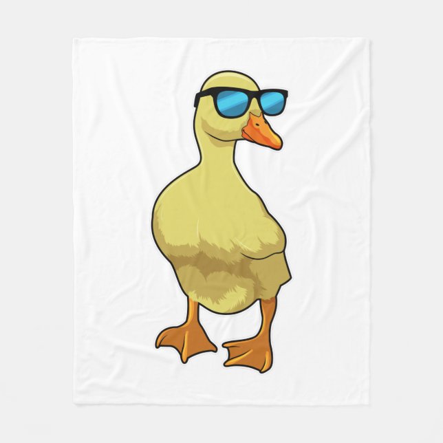 Ente mit Sonnenbrille Fleecedecke (Vorderseite)