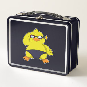 Ente mit Sonnenbrille Metall Brotdose