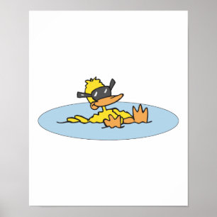 Ente mit Sonnenbrille Poster