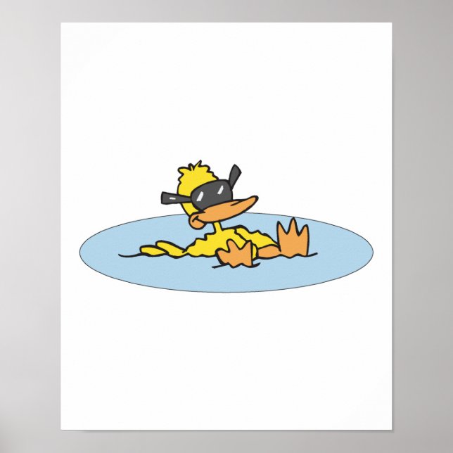 Ente mit Sonnenbrille Poster (Vorne)