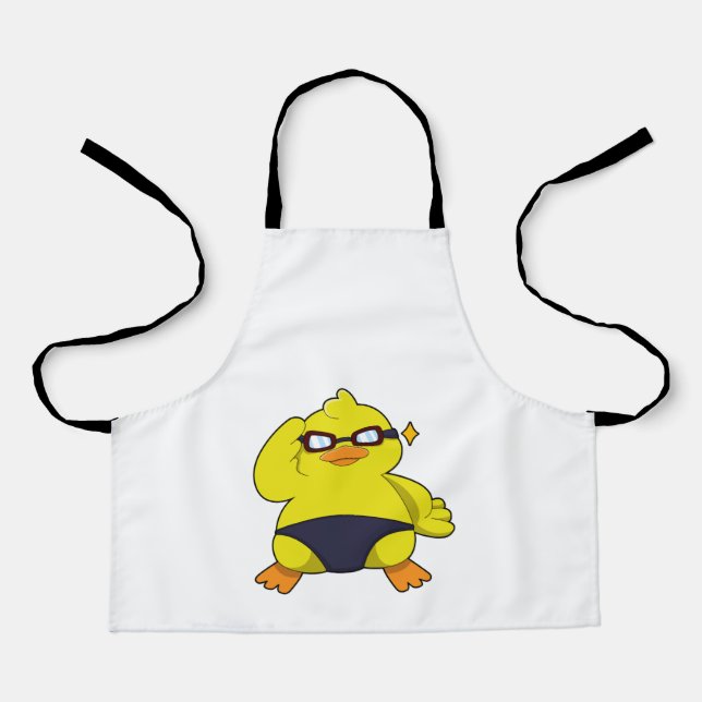 Ente mit Sonnenbrille Schürze (Vorderseite)