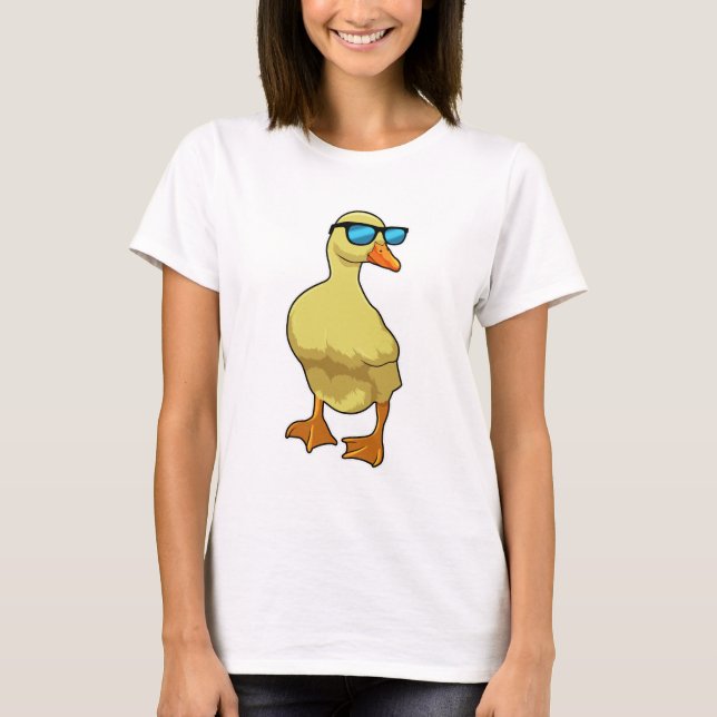 Ente mit Sonnenbrille T-Shirt (Vorderseite)