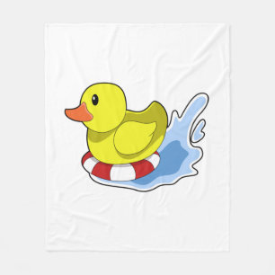 Ente mit Swim-Ring in Wasser.PNG Fleecedecke