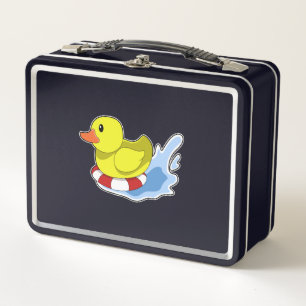 Ente mit Swim-Ring in Wasser.PNG Metall Brotdose